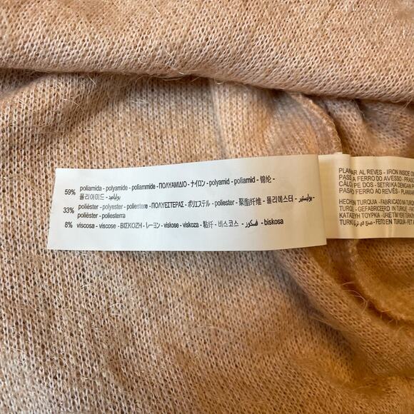 Zara Peach Furry Funky Indie Boho Long Sleeved Sweater Size S - Picture 10 of 10